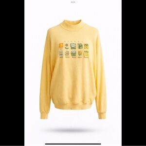 Top Stitch Morning Sun Grannycore Embroidered Sweatshirt Yellow Medium